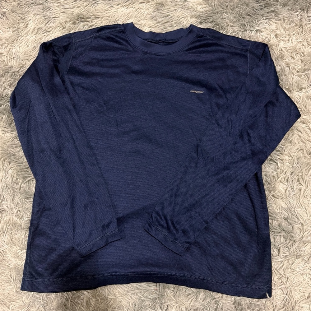 patagonia capilene long sleeve shirt Large Navy Blue